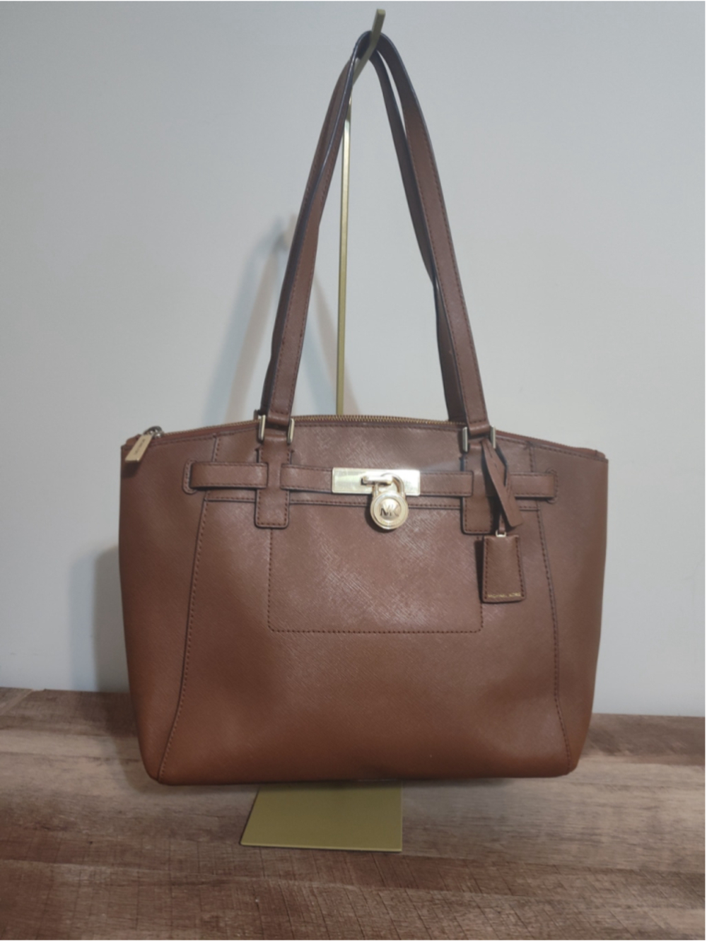 Women's Michael Kors Brown Gold Tote Bag One Size